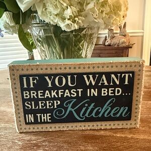 Decorative Kitchen Sign - Black and Turquoises